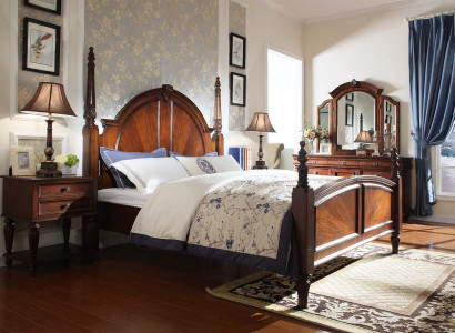 Bed 2x Nightstands Bedroom Set Luxury Design new brown 3-piece Modern  Bed 2x Nachtkastjes Slaapkamer Set Luxe Ontwerp nieuw bruin 3-delig Modern